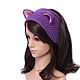 Headband with Cat ears knitted hair Purple. Bandage. Space Cat Knitting. Online shopping on My Livemaster.  Фото №2
