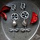 Earrings in BOHO rhodium 'Silver dragonfly'. Thread earring. Ekaterina Rud ( stylish stones ). My Livemaster. Фото №5