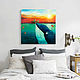 The painting on wood 75x75sm "Whale". Pictures. EVAG. Online shopping on My Livemaster.  Фото №2