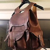 Сумки и аксессуары handmade. Livemaster - original item Leather rucksack handcrafted. art 77.3. Handmade.