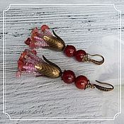 Украшения handmade. Livemaster - original item Earrings with carnelian and Czech beads. Handmade.