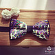 Bright bow tie with floral pattern. Handmade. Bow tie, bow-tie, bow tie for the groom, bow tie, tie butterfly, buy, men's children's women's bow tie
