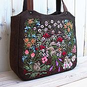 Сумки и аксессуары handmade. Livemaster - original item Bag with embroidery BUNNY MY animals. Handmade.