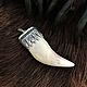 The tooth of a bear in silver, Folk decorations, Kostroma,  Фото №1