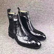 Обувь ручной работы handmade. Livemaster - original item Crocodile leather ankle boots, premium, in black.. Handmade.