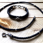 Украшения handmade. Livemaster - original item Set of choker bracelet wolves. Handmade.