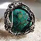 Malachite ring with chrysocolla inclusion, Rings, Voronezh,  Фото №1