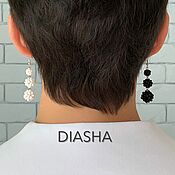 Украшения handmade. Livemaster - original item Earrings are different in a pair of black and white. Handmade.