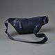 Order Men's leather waist bag 'Sigma S' (Dark blue). DragonBags - Rucksack leather. Livemaster. . Waist Bag Фото №3