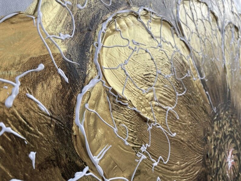 Картина на холсте золотая ромашка Картина цветы Стильные картины в ...