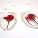 Earrings Red Geranium flowers rustic Boho resin Jewelry. Earrings. WonderLand. Online shopping on My Livemaster.  Фото №2