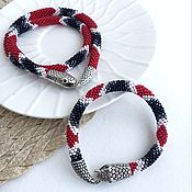 Украшения handmade. Livemaster - original item Bracelet harness red black white snake. Handmade.
