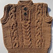 Одежда детская handmade. Livemaster - original item Knitted children`s vest for a boy 6-9 months. Handmade.