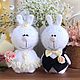 Wedding bunnies. Wedding gift for newlyweds, wedding figures, Gifts, Moscow,  Фото №1