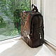  Backpack leather with painting to order for Svetlana))). Backpacks. Inella-more leather bags/. My Livemaster. Фото №4