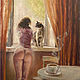 The painting 'Morning conversation'. Pictures. Andrej Smolenskij. Kartiny (andreysmolensky). Интернет-магазин Ярмарка Мастеров.  Фото №2