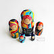 Souvenirs: Set of matryoshka dolls 5 places ' Abstract color'. Gift Boxes. vernikjulia. My Livemaster. Фото №5
