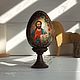 Huevo de Pascua de madera con caras de Santos, 10 cm, Eggs, Moscow,  Фото №1