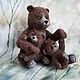 Bear with cubs Felt toys made of wool, Felted Toy, Zeya,  Фото №1