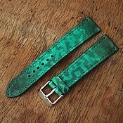 Украшения handmade. Livemaster - original item Green watch strap Frog leather watch band Exotic. Handmade.