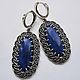 earrings: ' Yaoji' - lapis lazuli, 925 silver, Earrings, Moscow,  Фото №1