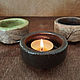 5.5cm clay candle holder with grass pattern and glaze. Candlesticks. CandesPhoenix. My Livemaster. Фото №4