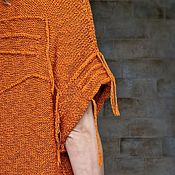 Одежда handmade. Livemaster - original item Jackets: Elongated orange knitted jacket with short sleeves. Handmade.