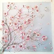 Картина на прозрачном шелке ЛАНДЫШИ