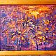 Oil painting abstract landscape of palm trees 'Forest dreamed-6', Pictures, Murmansk,  Фото №1