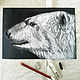 Order Bear, 21h29.7cm, pastel Painting, black and white portrait. myfoxyart (MyFoxyArt). Livemaster. . Pictures Фото №3