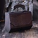 Amely - Leather women's handbag plum-python. Classic Bag. Lemberg Leather. My Livemaster. Фото №5