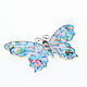 Brooch BUTTERFLY. Brooch with turquoise, mother of pearl, rhodonite. Brooches. ARIEL - MOSAIC. My Livemaster. Фото №4