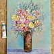 Painting Bouquet of flowers Roses and Asters, oil on canvas. Pictures. MariaSlynkoArt (Mariaslynko). Online shopping on My Livemaster.  Фото №2