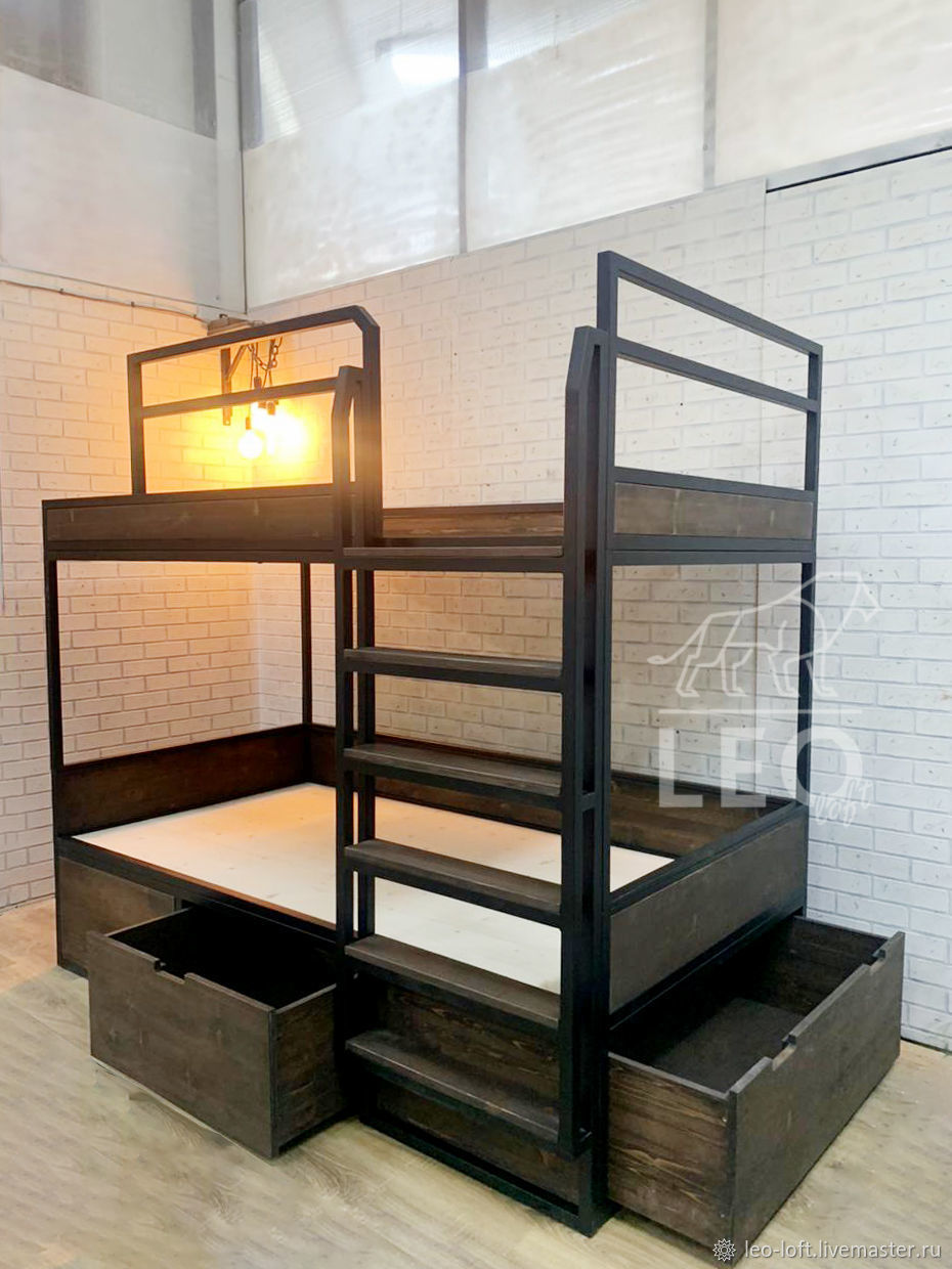 Кровать-чердак в стиле лофт с ящиками LF-739 – заказать на Ярмарке ...