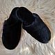 Men's sheepskin Slippers closed ' Black', Slippers, Moscow,  Фото №1