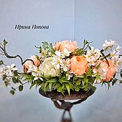 Цветочная композиция: Цветы в гипсовой вазе