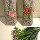 Eyeglass case with embroidery-Pink rose with lavender, textile. Eyeglass case. rukodelie-i-vyshivka. My Livemaster. Фото №6