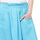 Turquoise linen skirt in boho style. Skirts. LINEN & SILVER ( LEN i SEREBRO ). Ярмарка Мастеров.  Фото №4