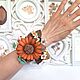 Bracelet braided leather Chamomile Space handmade with flowers. Braided bracelet. ms. Decorator. Online shopping on My Livemaster.  Фото №2