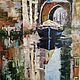  Oil painting. Boat on the water. Venice, Pictures, Moscow,  Фото №1