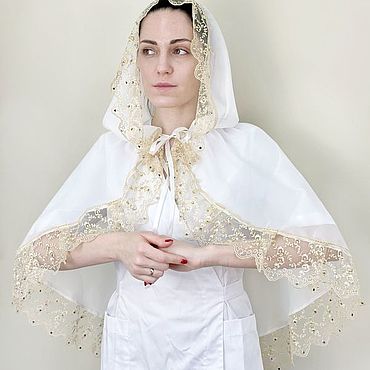 Аксессуары ручной работы. Ярмарка Мастеров - ручная работа Палантины: Женская накидка-палантин для храма "Солнечная нежность". Handmade.