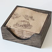 Для дома и интерьера handmade. Livemaster - original item Dark-colored wooden napkin holder (Charcoal color). Wood - ash. Handmade.