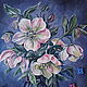 A bouquet of flowers in a blue vase, hellebore, canvas on hardboard, oil, 43h34sm, Pictures, Murmansk,  Фото №1