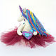 Unicorn soft toy with personalized heart. To buy a Christmas gift Christmas gifts for girls, girls, women. Burgundy. Svetlenky. Fair Masters.
