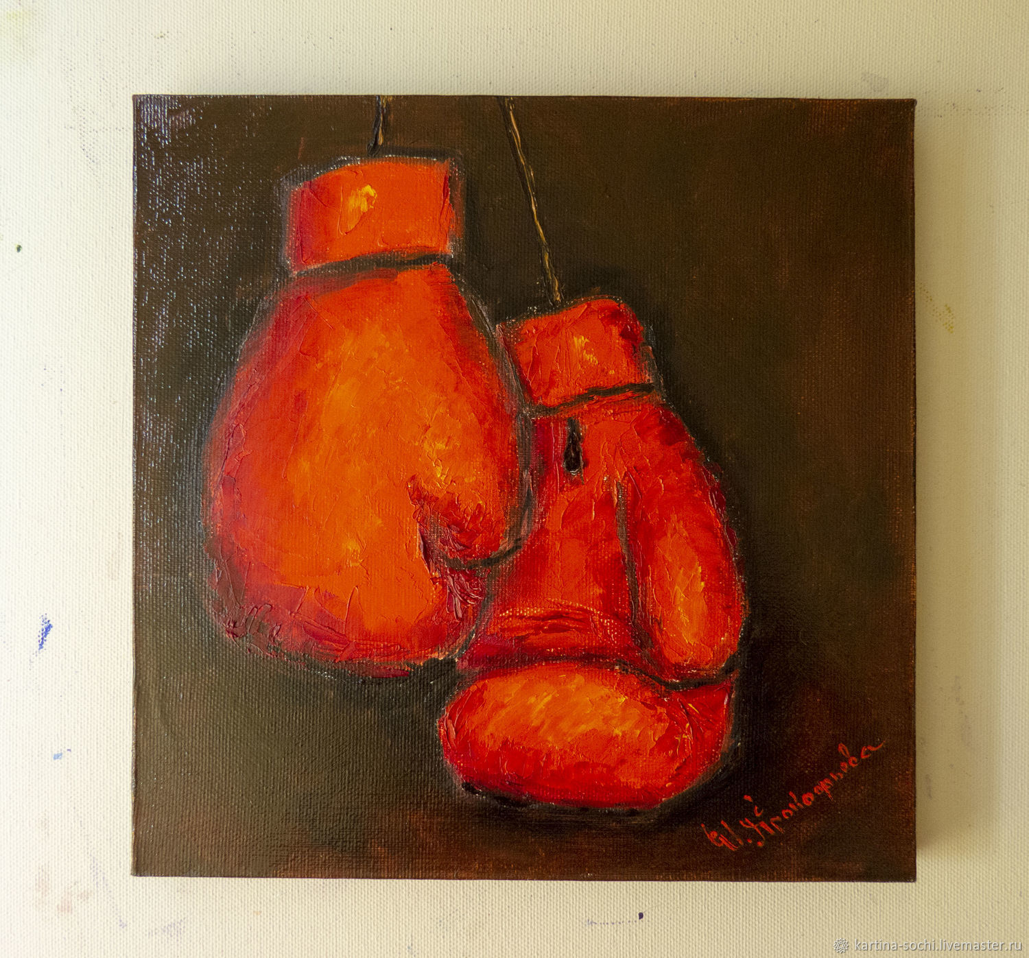 A gift to an athlete Painting boxing gloves купить на Ярмарке