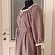 Loose linen dress in peasant style brown melange. Dresses. pugovkino delo (Pugovkino-delo). My Livemaster. Фото №6