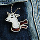 Christmas brooch 'Deer in scarf'. Brooches. Julivani. Online shopping on My Livemaster.  Фото №2