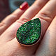 Order Ring with uvarovite (green garnet). Ural Jeweler (artelVogul). Livemaster. . All finger ring Фото №3