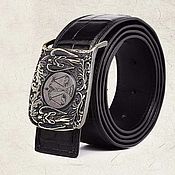 Аксессуары handmade. Livemaster - original item Genuine crocodile leather belt, with a 