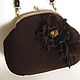Bag with clasp women's brown genuine suede with a flower. Clasp Bag. Irina Vladi. Online shopping on My Livemaster.  Фото №2